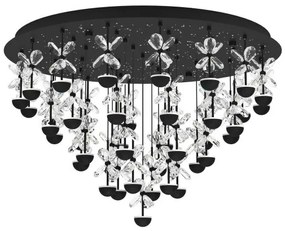 Πολυέλαιος Φωτιστικό Οροφής 43xLED 1,8W Μαύρο Κρύσταλλο Dimmable Pianopoli 390276 Eglo -390276-Μαύρο 390276