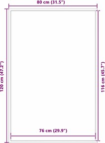 vidaXL Χαλάκι Εξώπορτας Μαύρο 80 x 120 cm Πολυπροπυλένιο