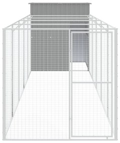 Σπιτάκι Σκύλου με Αυλή Αν. Γκρι 165x659x181 εκ Γαλβαν. Χάλυβας - Γκρι