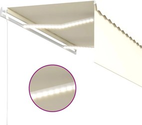 vidaXL Ηλεκτρική τέντα με LED και αισθητήρα 3,5 x 2,5 m Κρεμ
