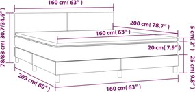 vidaXL Κρεβάτι Boxspring με Στρώμα Λευκό 160x200εκ.από Συνθετικό Δέρμα