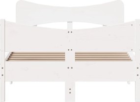 vidaXL Σκελετός Κρεβ. Χωρίς Στρώμα Λευκό 120x190 εκ Μασίφ Πεύκο