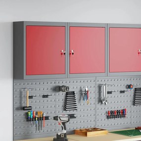 vidaXL Ντουλάπι Εργαλείων Τοίχου Κόκκινο 50x20x55 εκ. Ατσάλι
