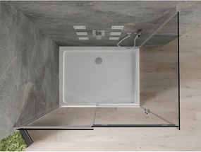 Mexen Omega καμπίνα ντους συρόμενη 100 x 90 cm, γραφίτης, χρώμιο + ντουζιέρα Flat,