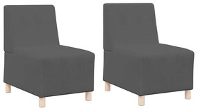 vidaXL Μοναδικός Καναπές χωρίς Χερούλια 2 pcs Σκούρο γκρι