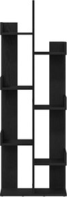 vidaXL Βιβλιοθήκη Μαύρη Οξυά 48 x 25,5 x 140 εκ Επεξεργασμένο ξύλο