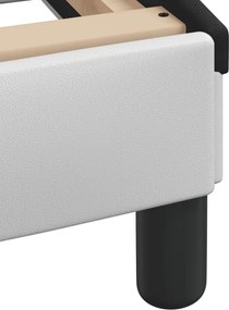 vidaXL Κρεβάτι με Στρώμα Dover Λευκό/Μαύρο 200x200εκ.Συνθ. Δέρμα