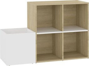 vidaXL Παπουτσοθήκη Χολ Λευκή/Sonoma Δρυς 105x35,5x70 εκ. Επεξ. Ξύλο
