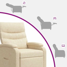 vidaXL Αναπαυτική Καρέκλα Κρεμ Ύφασμα