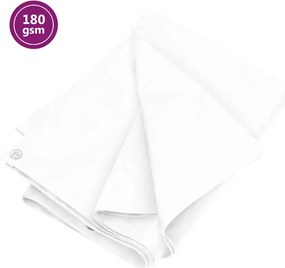 vidaXL Μουσαμάς Λευκός 180 γρ./μ.² 6x10 μ. από HDPE