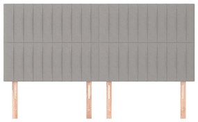 vidaXL Κεφαλάρι Ανοιχτό Γκρι 180x5x118/128 εκ. Ύφασμα