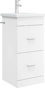 vidaXL Καθρέφτης μπάνιου με νιπτήρα Λευκό 42 x 40 x 84,5 εκ