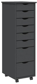 vidaXL Ντουλάπι Κυλιόμενο με Συρτάρια MOSS Γκρι από Μασίφ Ξύλο Πεύκου