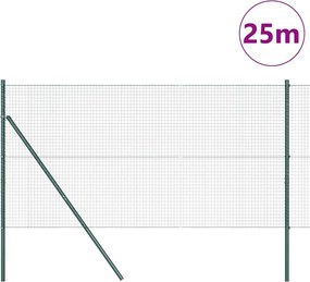 vidaXL Στύλος Περιφράξεων Χάλυβας και PVC Πράσινο