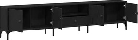 vidaXL Ντουλάπι TV 200 x 25 x 44 εκ Μαύρη δρυς Επεξεργασμένο ξύλο