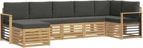 vidaXL Σειρά Καναπέ Εξωτερικού 7 pcs Άσπρο και Ανθρακί