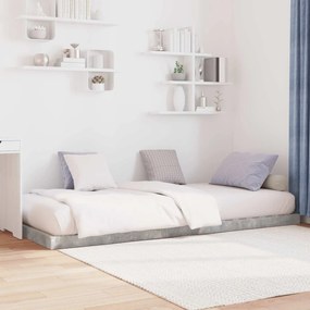 vidaXL Κρεβάτι δαπέδου Σκυρόδεμα Γκρι 100 x 200 cm Επεξεργασμένο ξύλο