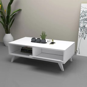 Τραπεζάκι σαλονιού Aster Megapap χρώμα λευκό 120x56x40εκ.