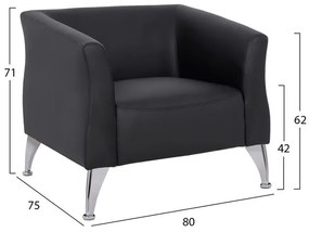 ΠΟΛΥΘΡΟΝΑ KIANA HM3122.11 ΜΕ ΜΑΥΡΟ PU 80x75x71 εκ.