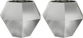 vidaXL Γλάστρα 2 pcs Ασημί 100 x 100 x 80 εκ Επικαλυμμένος Χάλυβας