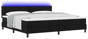 vidaXL Κρεβάτι με ελατήρια με στρώμα Μαύρο 200 x 200 cm ύφασμα