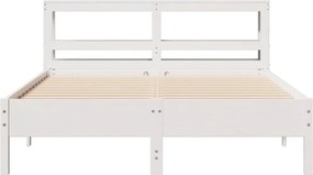 vidaXL Σκελετός Κρεβ. Χωρίς Στρώμα Λευκό 140x190 εκ Μασίφ Πεύκο