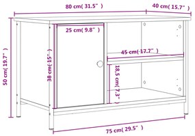 ΈΠΙΠΛΟ ΤΗΛΕΟΡΑΣΗΣ ΚΑΠΝΙΣΤΗ ΔΡΥΣ 80X40X50 ΕΚ. ΕΠΕΞ. ΞΥΛΟ 832770