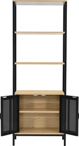 Ραφιέρα Δαπέδου 3 Θέσεων Με Ντουλάπι (60x30x160) Spitishop Vivo Natural/Black