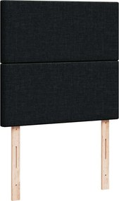 vidaXL Κρεβάτι Boxspring με Στρώμα Μαύρο 90x200 εκ. Υφασμάτινο