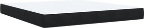 vidaXL Κρεβάτι Boxspring με Στρώμα Μαύρο 180x200 εκ. Βελούδινο