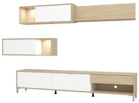 Σύνθετο σαλονιού CAMBRIDGE σε Λευκό - Oak 234x40x176εκ. 234x40x176 εκ.