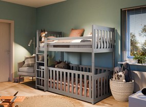 CRIS 80x180 grey bunk bed Lano Furniture