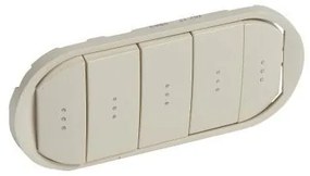 Πλακίδιο 5πλου Φωτεινού Διακόπτη Ivory Celiane 066213 Legrand-66213-Ivory 066213