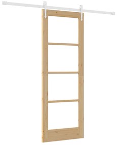 vidaXL Σετ Συρόμενης Πόρτας  με Εξαρτήματα 73.5x198.5 cm Μασίφ Ξύλο Πεύκου