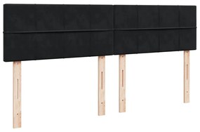 Κρεβάτι Boxspring με Στρώμα Μαύρο 180x200 εκ. Βελούδινο - Μαύρο