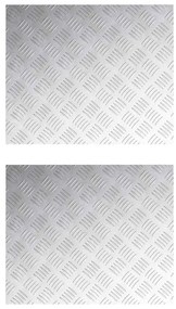 vidaXL Επιφάνειες Καρό 2 pcs Ασημί 60 x 50 cm Αλουμίνιο
