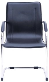 Πολυθρόνα Επισκέπτη Omikron Χρώμιο/PVC Μαύρο 58x63x94cm (Σετ 4 ΤΕΜ)