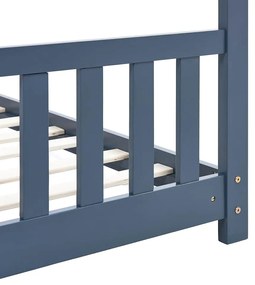 vidaXL Πλαίσιο Κρεβατιού Παιδικό Γκρι 70 x 140 εκ. Μασίφ Ξύλο Πεύκου