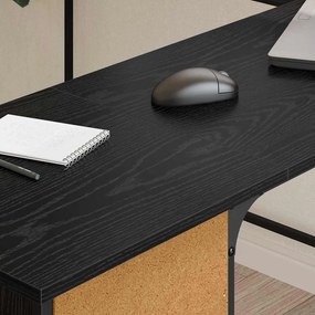 vidaXL Γραφείο Μαύρη Οξυά 141 x 141 x 75 εκ Επεξεργασμένο ξύλο