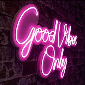 Διακοσμητικό Φωτιστικό Τοίχου Good Vibes Only 395NGR2124 62x2x37cm Led 25,7W Pink Wallity