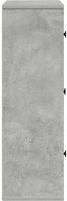 vidaXL Βιβλιοθήκη Γκρι Σκυροδέματος 60x24x76,5 εκ. Επεξεργ. Ξύλο