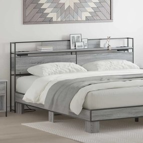 vidaXL Κεφαλάρι Αποθήκης Γκρι sonoma 200 cm Επεξεργασμένο ξύλο