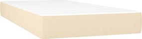 vidaXL Κρεβάτι Boxspring με Στρώμα Κρεμ 120x190 εκ. Υφασμάτινο