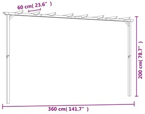 ΠΕΡΓΚΟΛΑ ΚΗΠΟΥ 360 X 200 X 60 ΕΚ. ΑΠΟ ΕΜΠΟΤΙΣΜΕΝΟ ΞΥΛΟ ΠΕΥΚΟΥ 44924