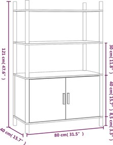 vidaXL Ντουλάπι Μαύρο 80 x 40 x 121 εκ. από Επεξεργασμένο Ξύλο