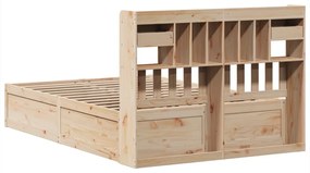 vidaXL Σκελετός Κρεβατιού Χωρίς Στρώμα 140x190 εκ Μασίφ Ξύλο Πεύκου