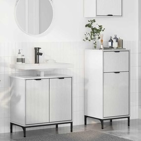 vidaXL Σετ Επίπλων Μπάνιου 2 pcs Γυαλιστερό λευκό 39.5 x 36 x 88 εκ