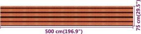 vidaXL Διαχωριστικό Βεράντας Πολύχρωμο 75 x 500 εκ. από HDPE