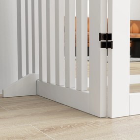 Pet Gate Stair Gate Safety Gate 4 τεμαχίων Πτυσσόμενο λευκό