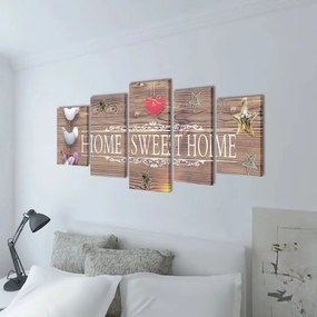 Πίνακας σε Καμβά Σετ Σχέδιο Home Sweet Home 100 x 50 εκ.